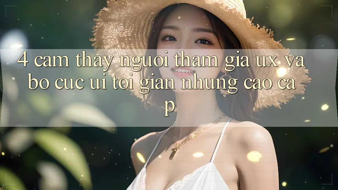 4. Cảm thấy Người tham gia (UX) và Bố cục (UI): Tối Giản Nhưng Cao cấp 4. Cảm thấy Người tham gia (UX) và Bố cục (UI): Tối Giản Nhưng Cao cấp